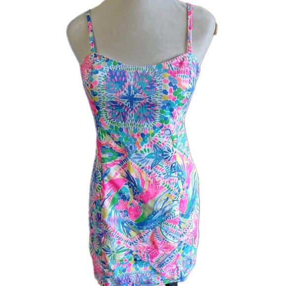 NWT Lilly Pulitzer Shelli sleeveless shift dress 6 back tie Dancing on the Deck - Picture 1 of 10